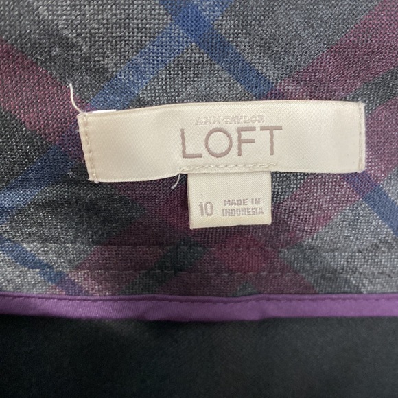Ann Taylor Loft Skirt Plaid With Zippered Pockets Size: 10 - Picture 3 of 3